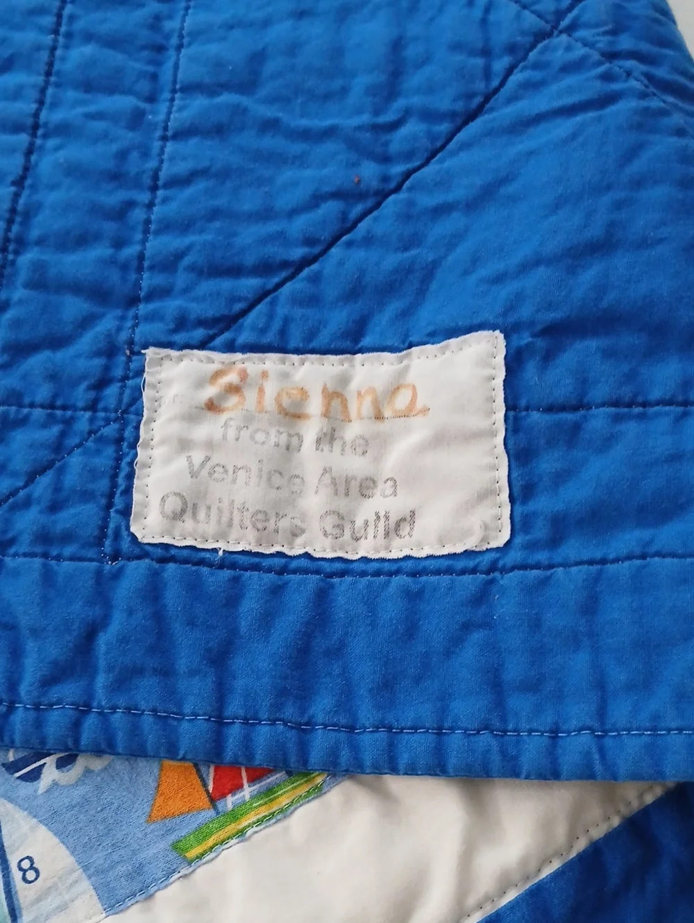 Handmade  Vintage Childs Nautical Quilt